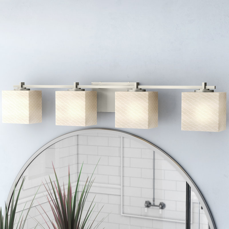 Casson 4 - Light Vanity Light, Brushed Nickel, Weave