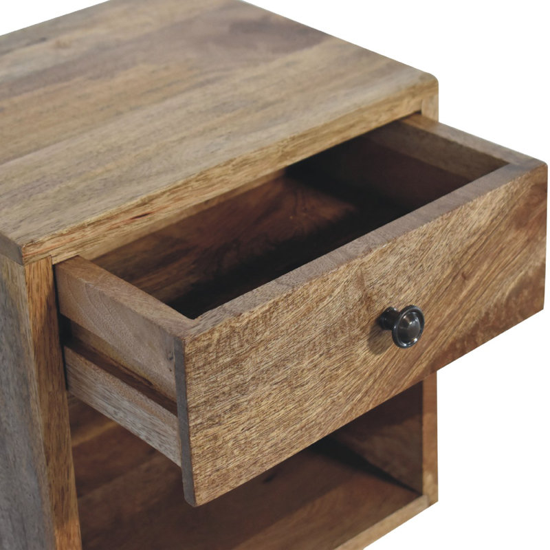 Apalachin 30cm W Solid Wood Bedside Table