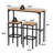 3 Pieces Outdoor High Top Table And Chairs Metal Bar Set