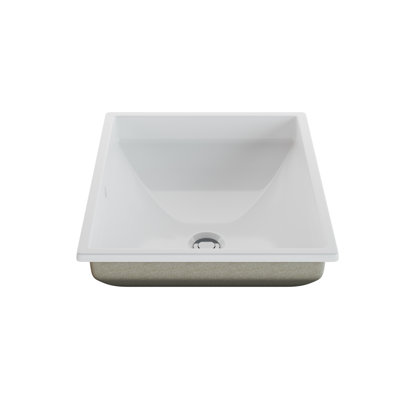 Lavabo de salle de bain rectangulaire encastré en porcelaine vitrifiée blanc PS-822 Cantrio