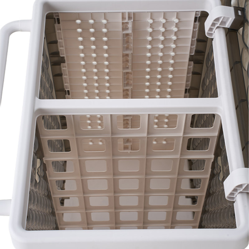 Foldable Laundry Basket with Wheels, Black, 61.7cm H x 46.3cm W x 33cm D