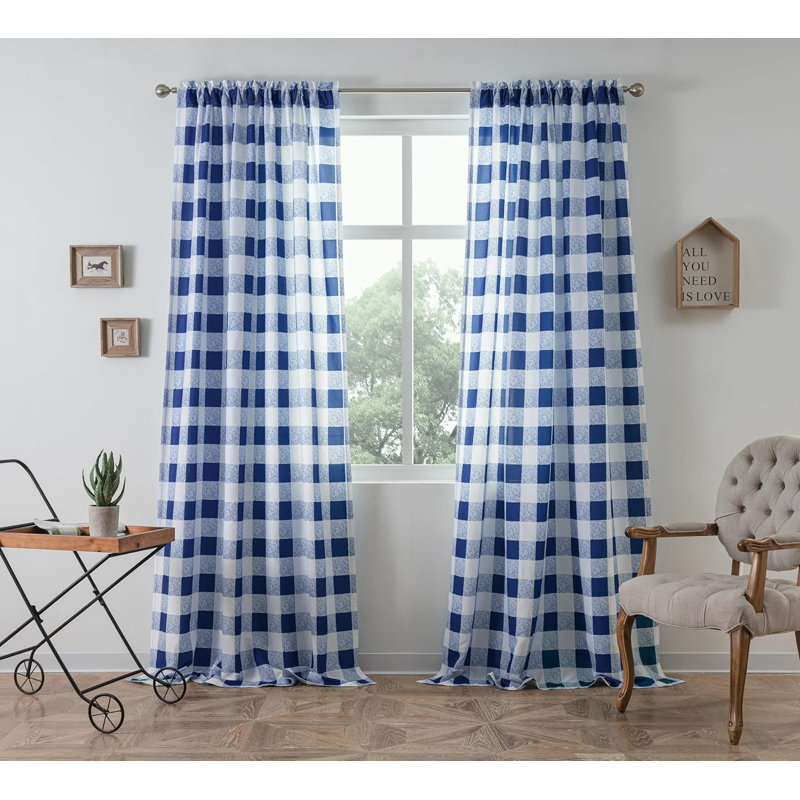 Rideaux semi-transparents Chintan, Taupe / blanc, L 52 po x L 84 po