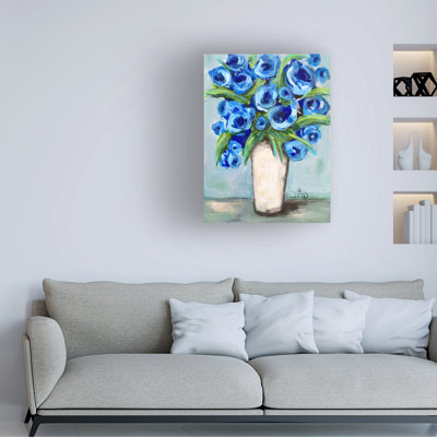 Karrie Evenson Blue Bouquet Canvas Art