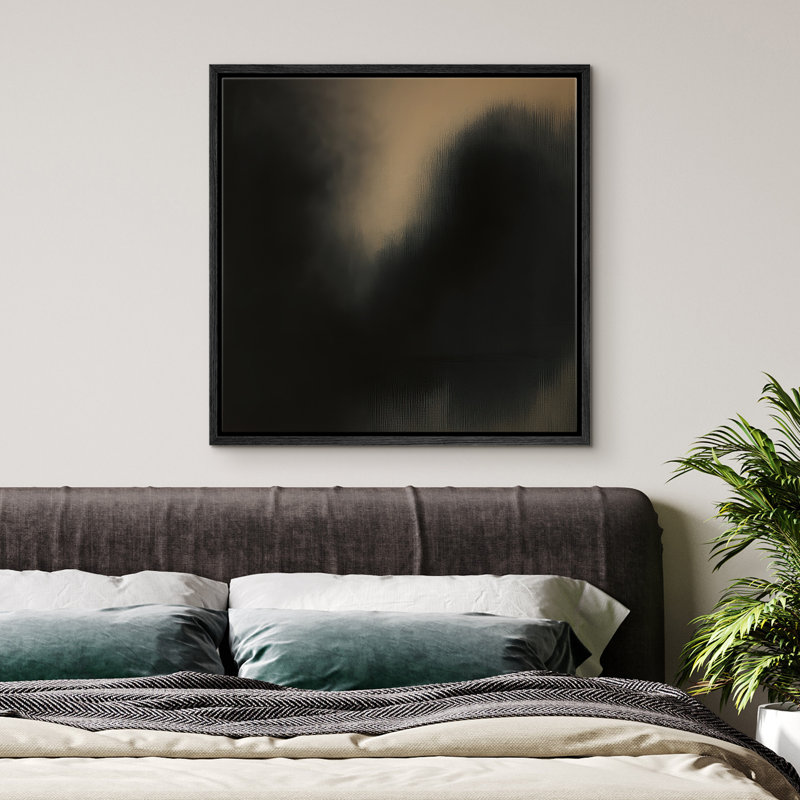 Reproduction d'art encadrée sur toile pour décor moderne neutre, Noir, H 16 po x l 16 po