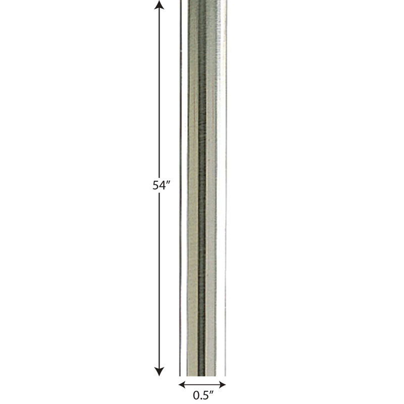 Ensemble d'extension de tige suspendue 54 po, Nickel poli