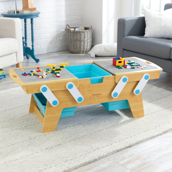 KidKraft Table d'activités en bois pour enfants à jeu de briques
