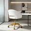 Ensemble de bureau d'ordinateur en L avec ensemble de chaise de bureau en velours, ensemble de bureau à domicile et fauteuil de coiffeuse pivotant ergonomique, bureau de jeu d'angle avec fauteuil de travail à roulettes réglable en hauteur, ensemble de postes de travail multiples