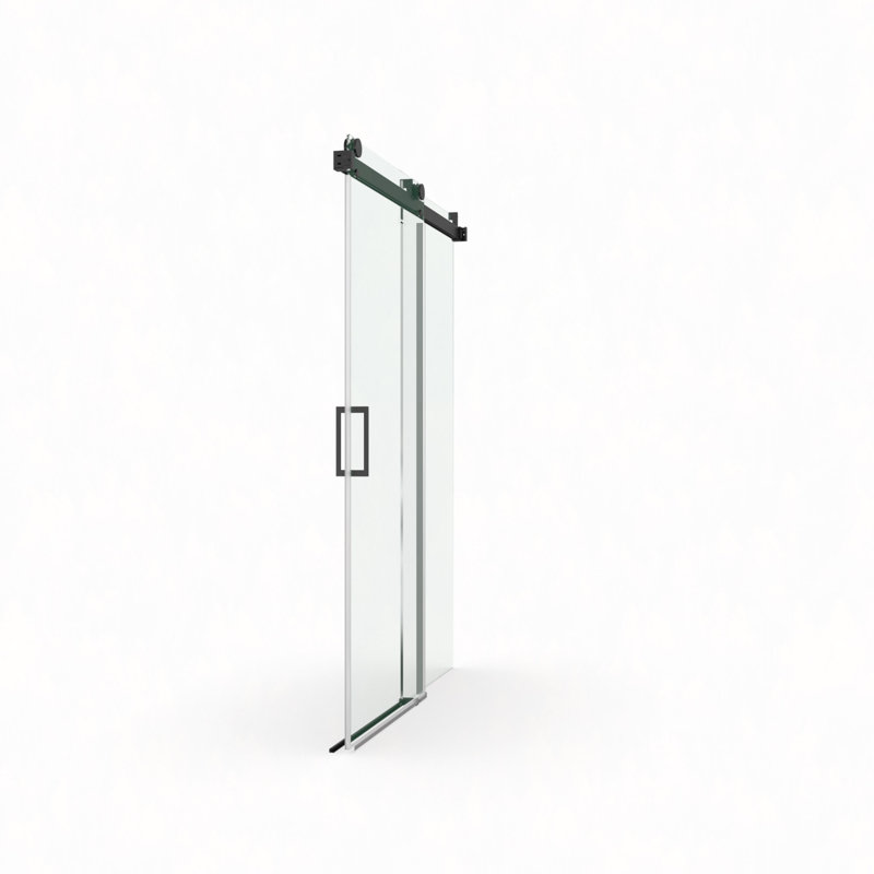 56" - 60" W X 76" H Frameless Soft-Closing Single Sliding Shower Door, 1/4" (6Mm) Tempered Glass With Explosion-Proof Coating Via Express Delivery