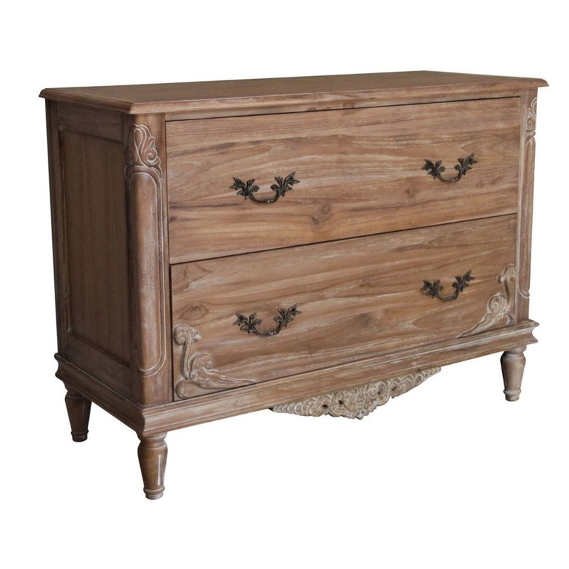 Maufrais Solid Wood 110cm W 2 - Drawer Chest of Drawers