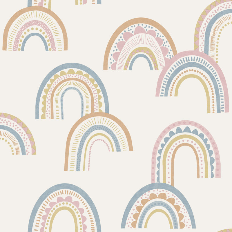 53cm x 10.5cm Matte Wallpaper Roll, Blue/Green/Pink