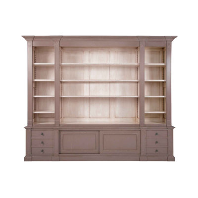 Bibliothèque en bois massif H 86,6 "x l 109,1" Faubourg