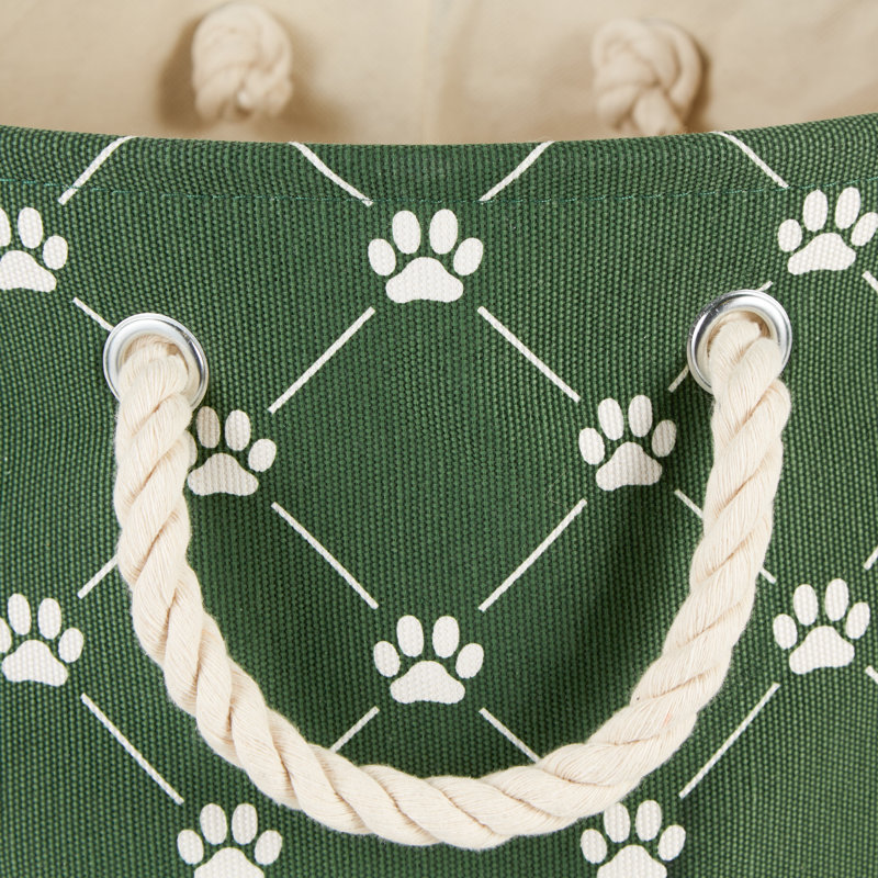 Bac en tissu Pet Trellis Paw, Vert chasseur, H 9 po x l 12 po x P 12 po