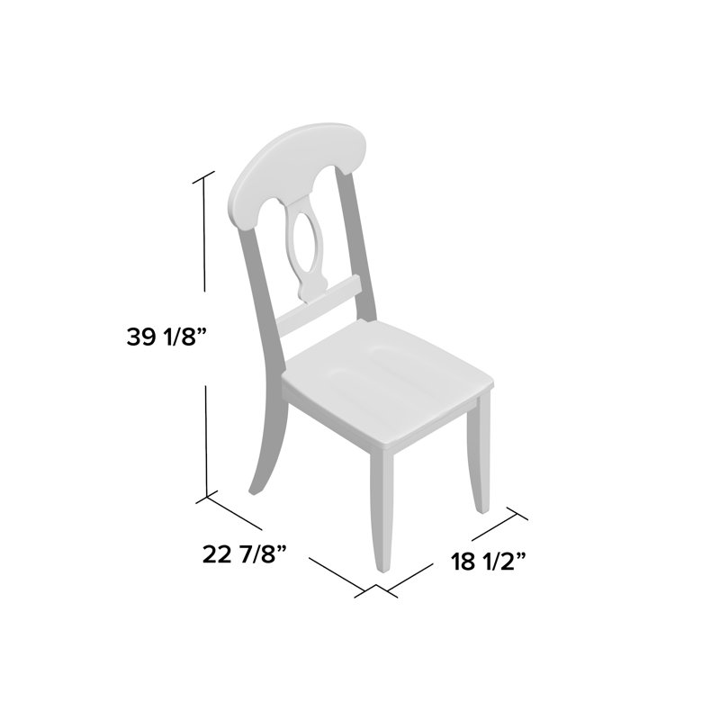 Stockton 17.13'' H Solid Wood Side Chair, Antique Denim