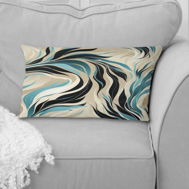 Teal and Cream Natures Whispers - Coussin imprimé