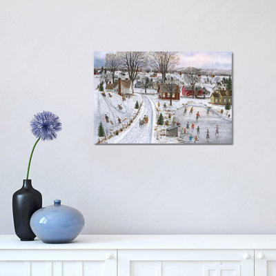«Sleds and Skates» par Bob Fair - peinture sur toile tendue