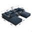 Canapé 118,2 po Cloud, tissu velours côtelé, sièges profonds