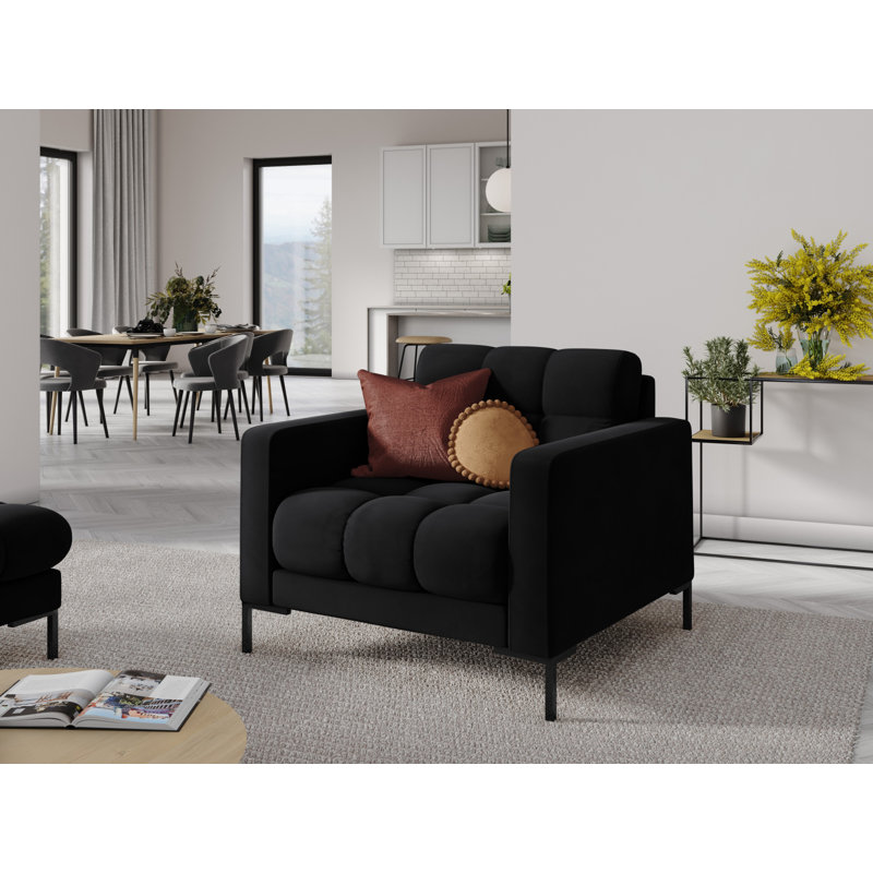 Adoraim Upholstered Armchair, Black, Black