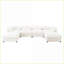 Canapé modulaire, modulaire en U avec repose-pieds avec rangement, siège profond pour le salon | Blanc neige | Chenille