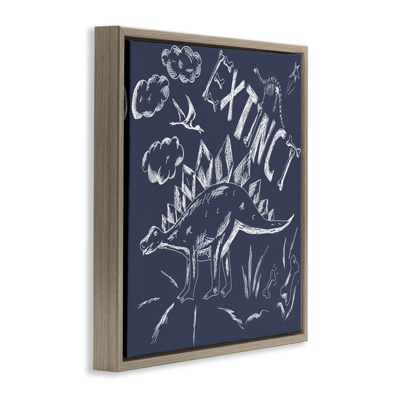 Cadre flottant de dinosaure Sketchy Extinct, design par HUE et MI et Sangita, H 18 po x l 18 po
