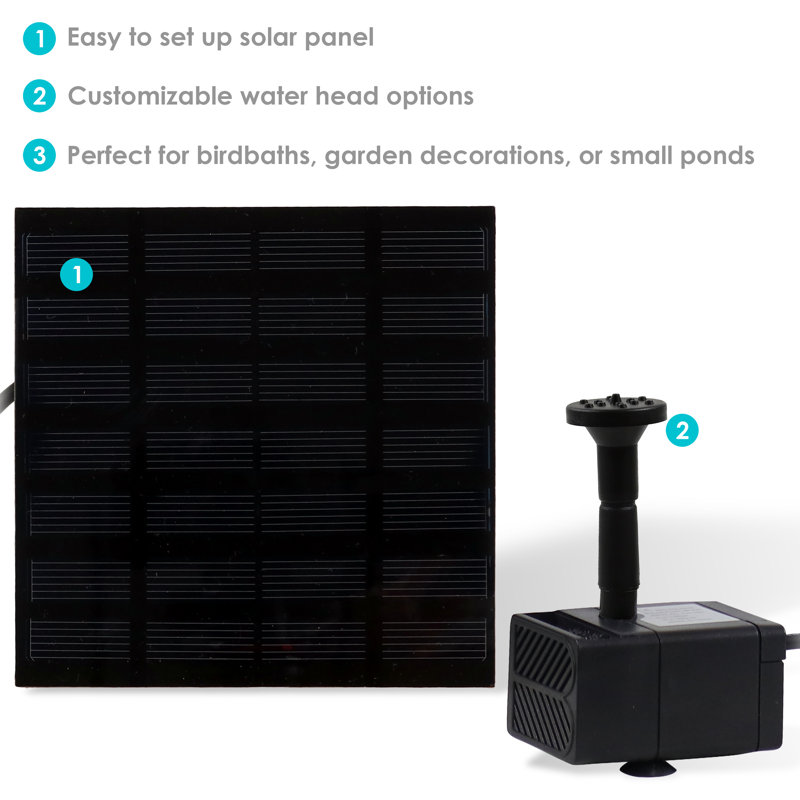 Eco-Friendly Solar Powered Outdoor Water Pump Kit with 20" Lift