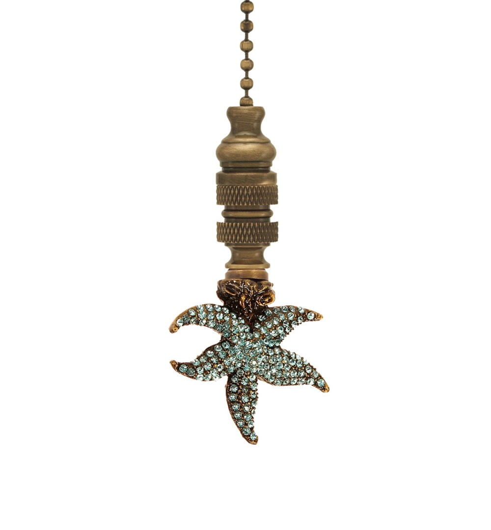 Starfish with Aegean Glass Ceiling Fan Pull Chain Home Concept Inc