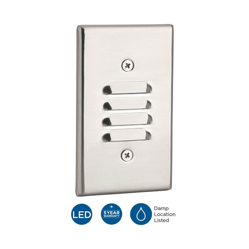 Brushed Nickel LED Indoor Louvered Step Light