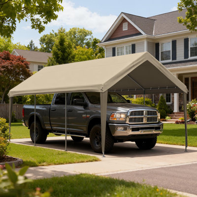 10' X 20' Carport Replacement Top Canopy Cover, Waterproof And UV Protected Garage Car Port Cover With Ball Bungee Cords