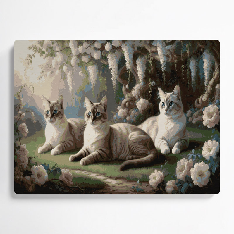 Chats, art mural gris tonkinois en métal, H 11 po x l 14 po