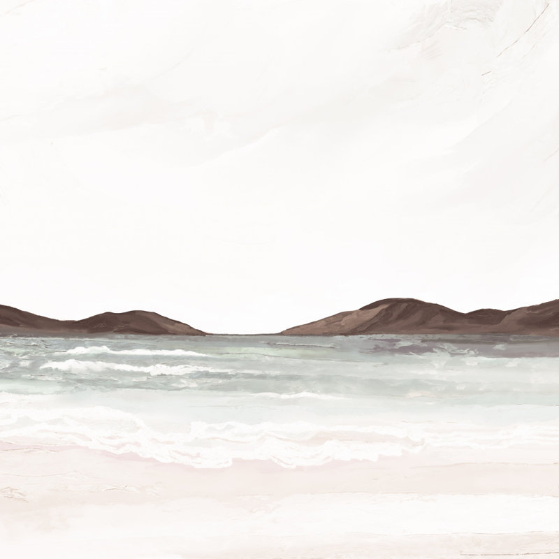Serene Coastal Landscape by Josie George — Landscape Wall Art, Tan, Matted Framed Print, 12 × 12