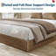 Base de lit en bois, lit plateforme en bois avec conception cannelée, base de lit avec support d'étude, assemblage facile sans sommier-578440787