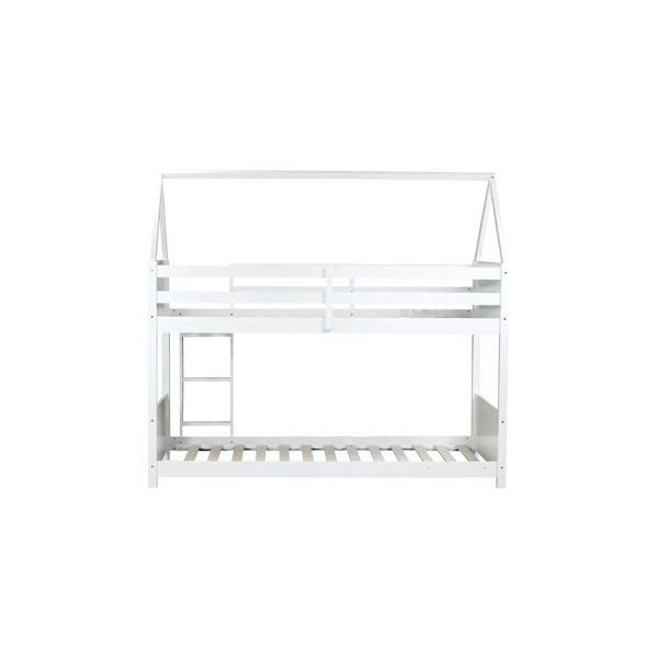 Harper Orchard Twin Over Twin House Floor Bunk Bed With Headboards ...