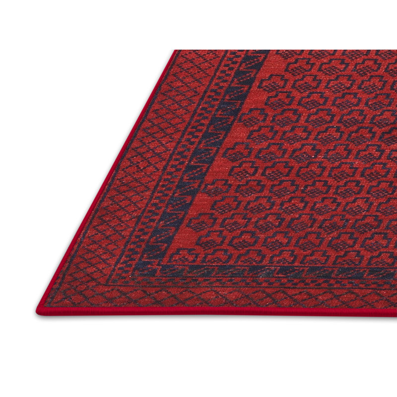 Tapis rouge / noir Southwestern, Rectangle 2 pi x 4 pi
