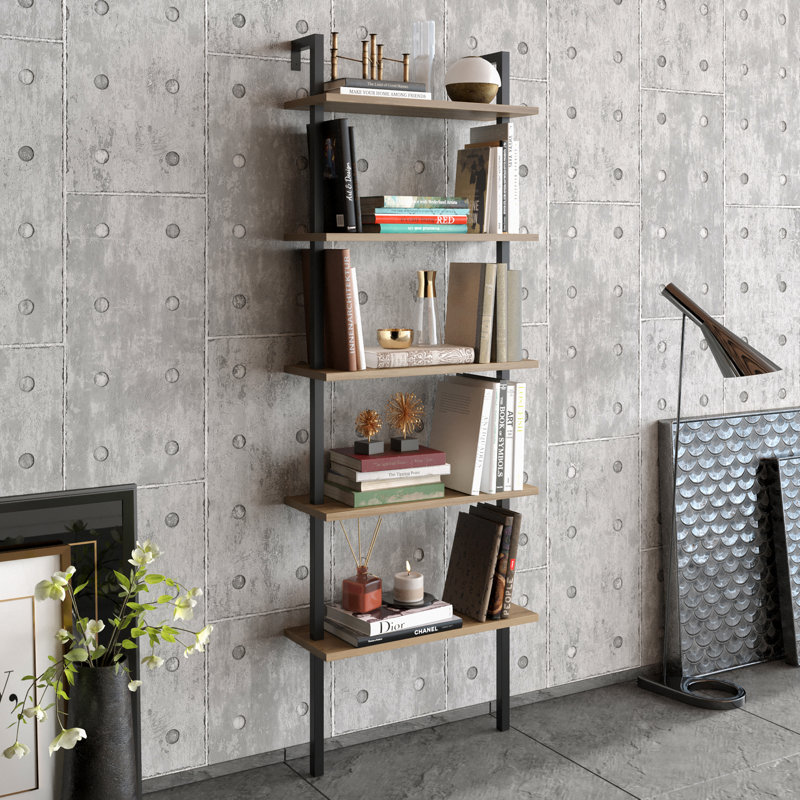 Innes 174cm H 60cm W Bookcase, Black/Oak