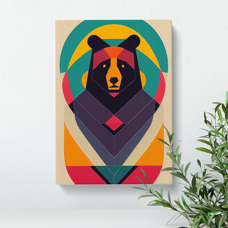 Mid Century Bear Abstract - Wrapped Canvas, 50cm H x 35cm W x 3cm D