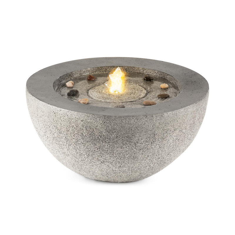 Outdoor Rock Fountain with Lights