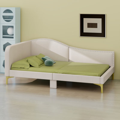 Multi-Purpose Upholstered Daybed, Headboard, and Durable Support Legs