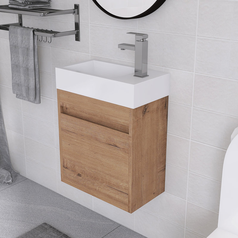 Ensemble de meuble-lavabo simple 18 po Ashrit, Brun