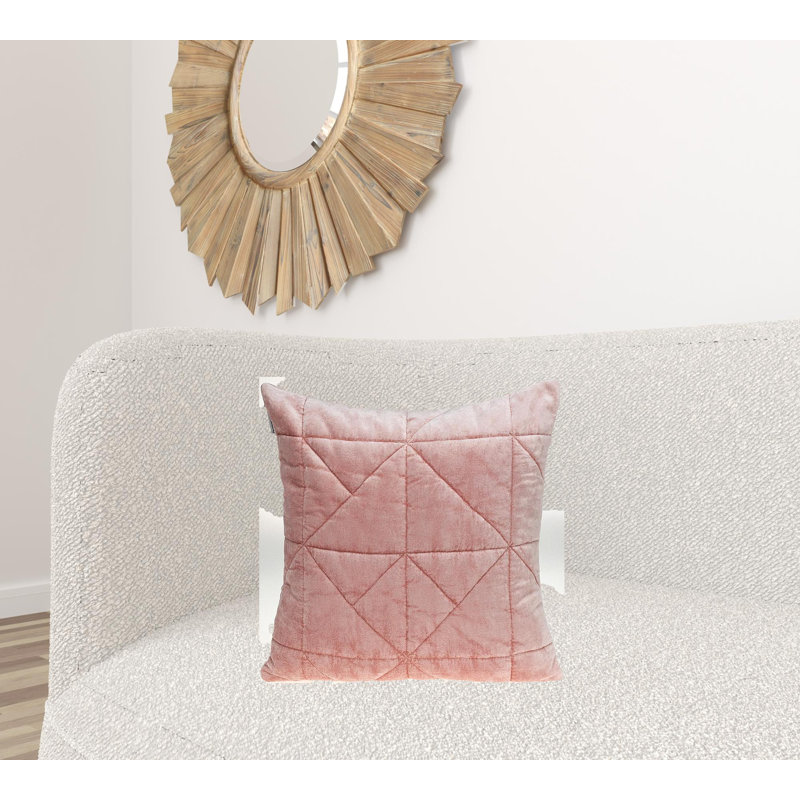 Insert de coussin réversible Ajiana, Velours rose à gros points géométriques