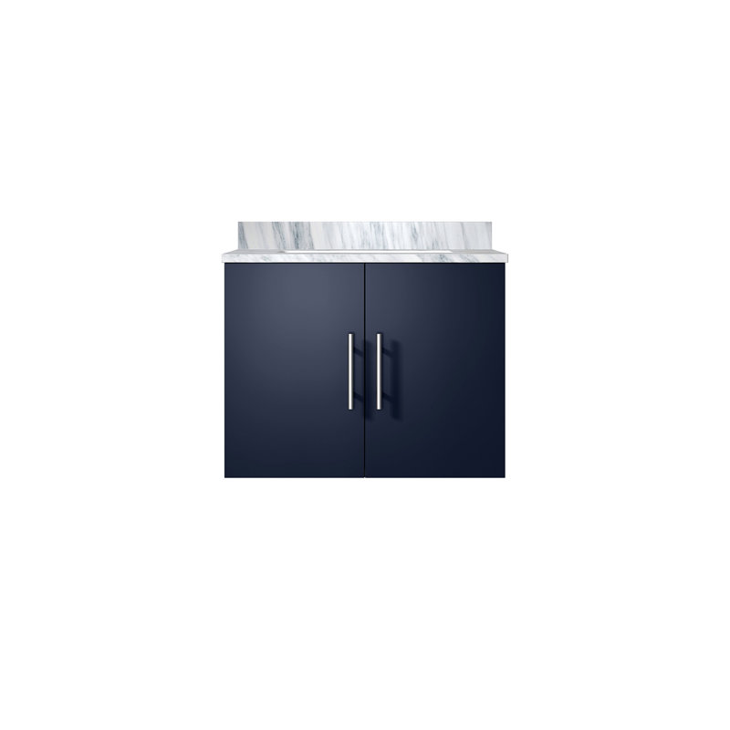 Meuble-lavabo de salle de bain avec comptoir en marbre de Carrare (SINK SINK), Navy Blue, L 24 po