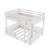 Full XL Over Queen/Full  Over Queen Bunk Bed With Ladder And Guardrails, Pegboard And Bookshelf, White-1315193055