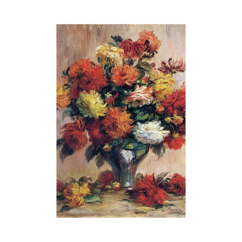 Dahlias by Pierre-Auguste Renoir - Wrapped Canvas Painting, 101.6 cm H x 66.04 cm W x 1.91 cm D