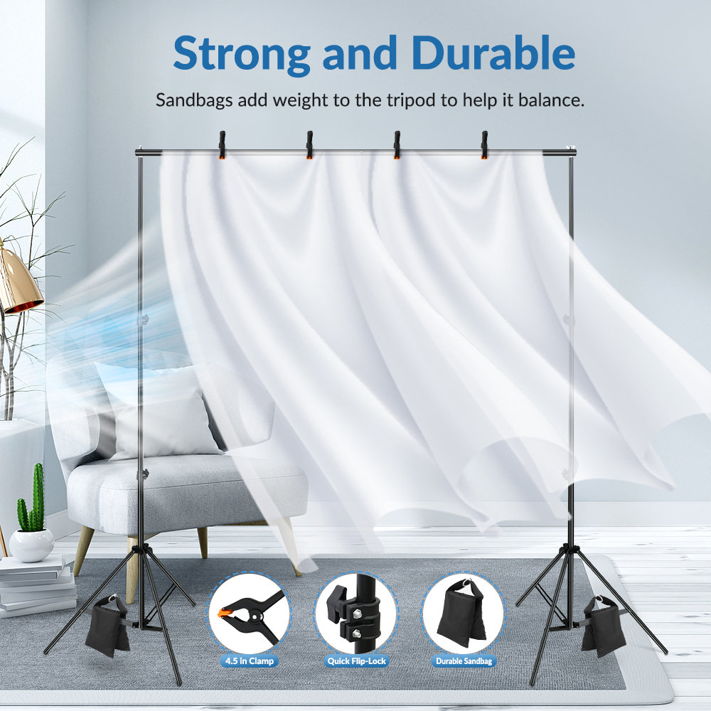 BAOKALER 10Ft Adjustable Background Stand Backdrop | Wayfair