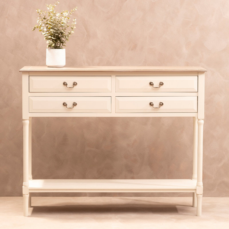 Ramey 113cm Solid Wood Top Console Table