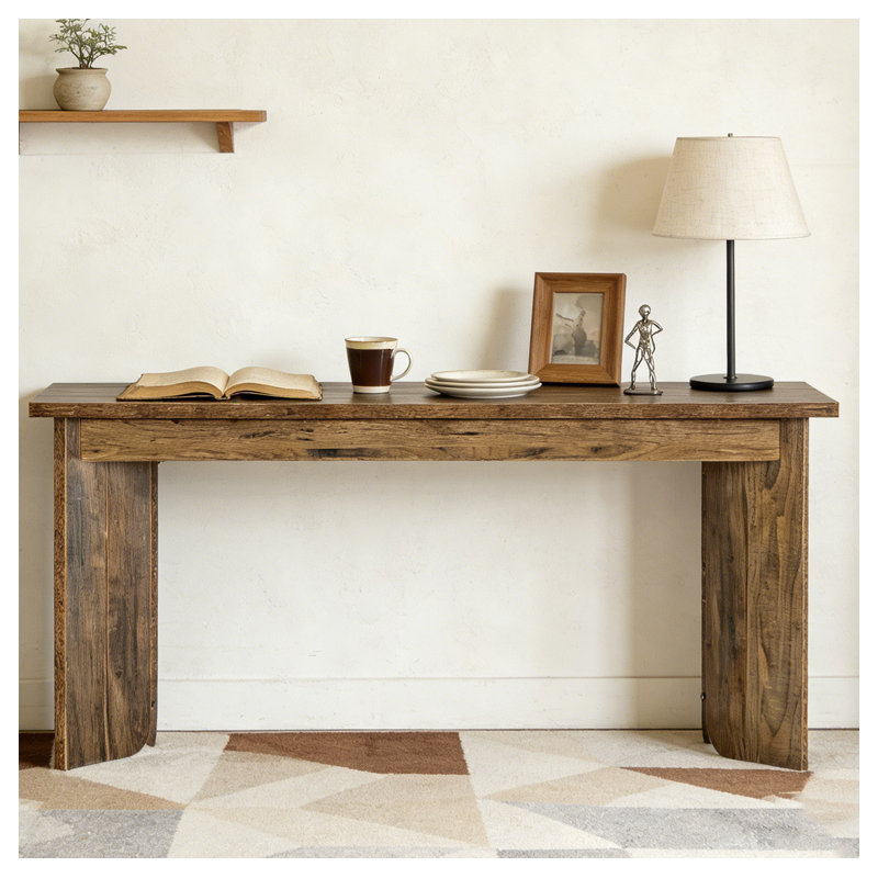 Console en bois avec canapé et double caisson