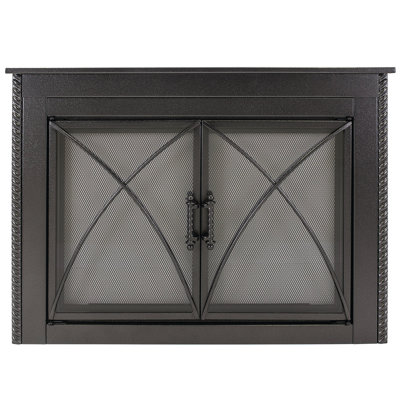 Porte de foyer en acier de style armoire Highsmith