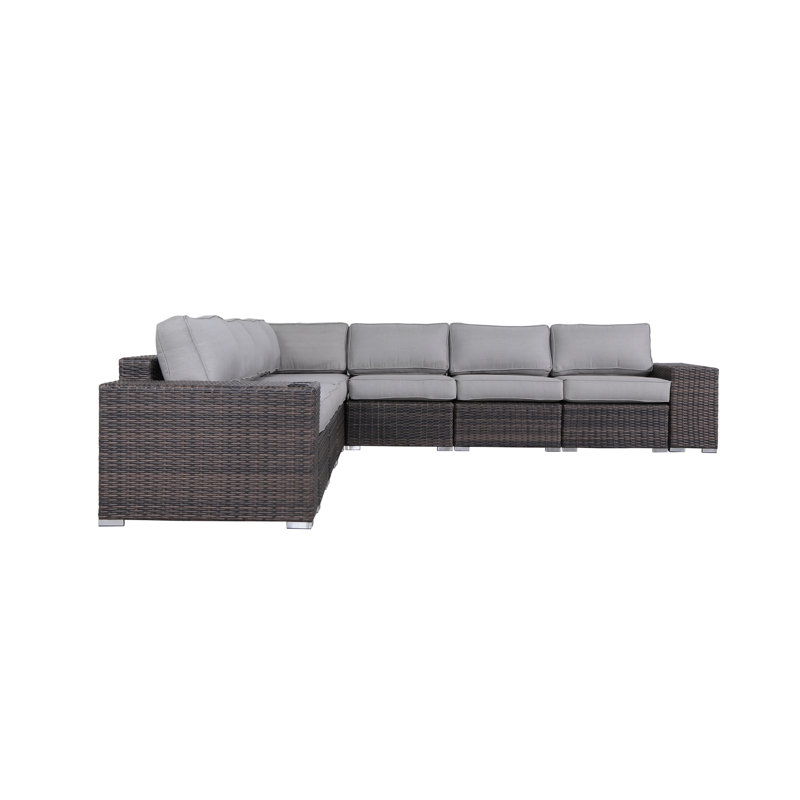 Minnesota L-Shaped Patio Sectional Set with Cushions, Espresso