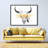 Cow Skull With Feather Print On Canvas