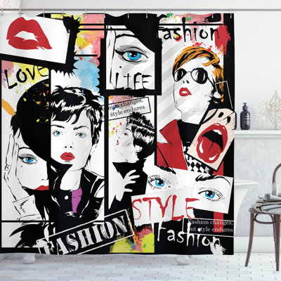 Shower Curtain with Hooks Included