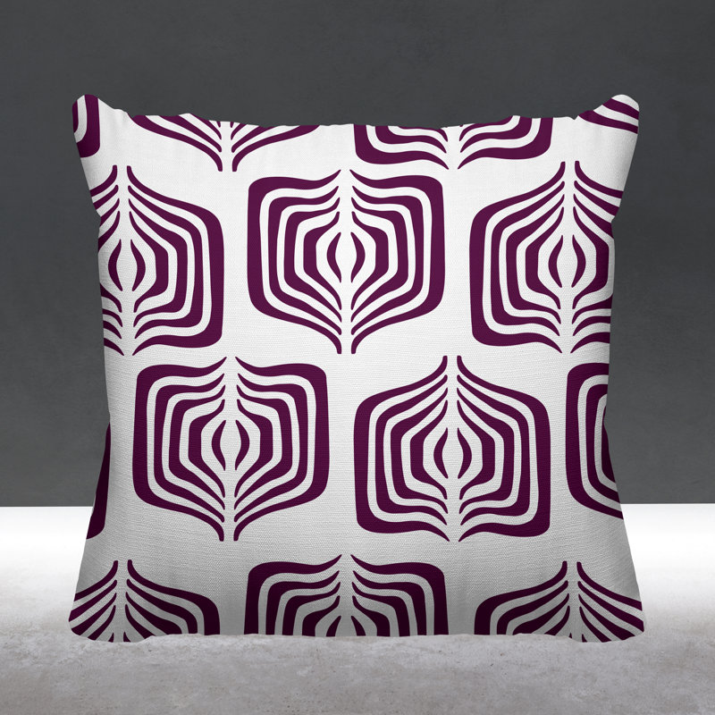 Coussin décoratif intérieur / extérieur Dale Abstract Tribal, L 19 po x H 19 po, Mauve