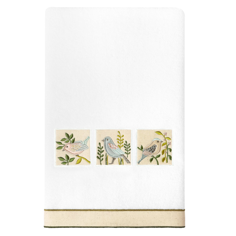 Ensemble de serviettes 3 pièces en coton turc, Blanc